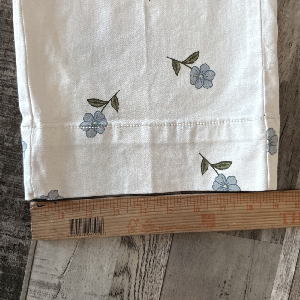 New Bagatelle Collection Floral Pants 8 Ivory Cottagecore Shabby Chic Cropped - Picture 8 of 10